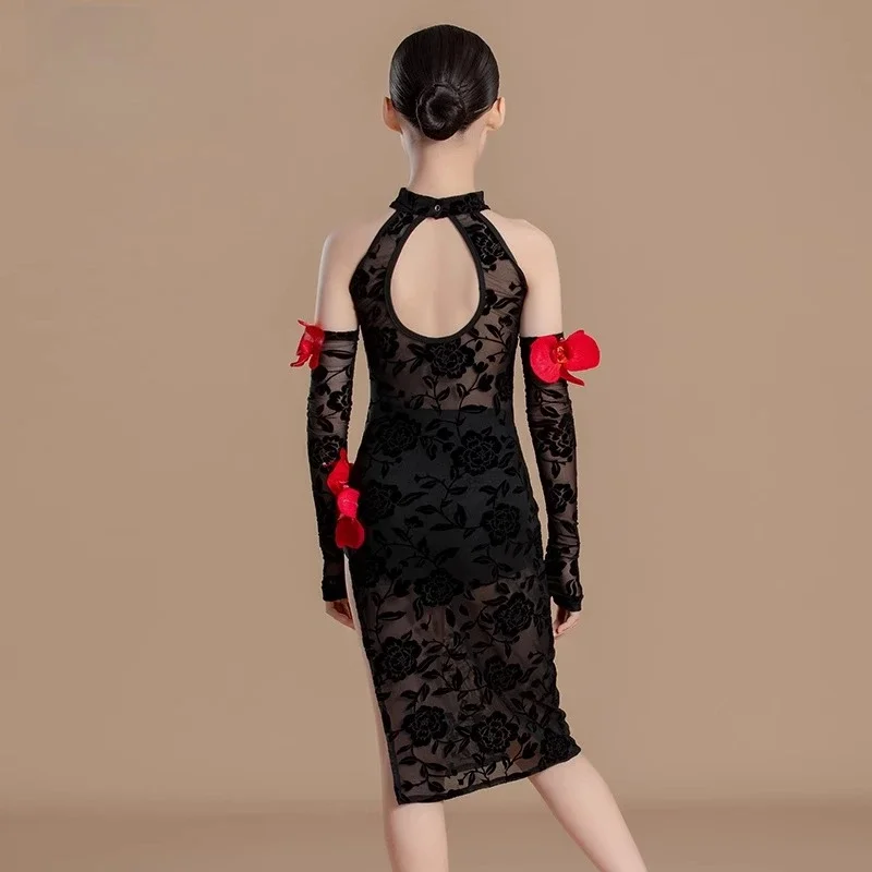 Costume d'entraînement de danse latine pour filles, Costume de spectacle pour enfants, règlements de compétition, robe de danse latine, nouvelle collection