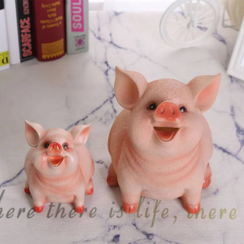 Harz Sparschwein Kind Sparschwein niedlichen Schwein Sparschwein Haushalt Dekoration Handwerk für Schlafzimmer nach Hause