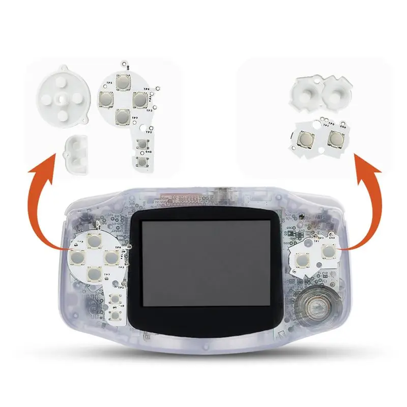 QWE-For GBA Membrane Button Tactile Upgrade Modify Kit With Screwdriver Kit For GBA Console Replacement Repairs Accessories