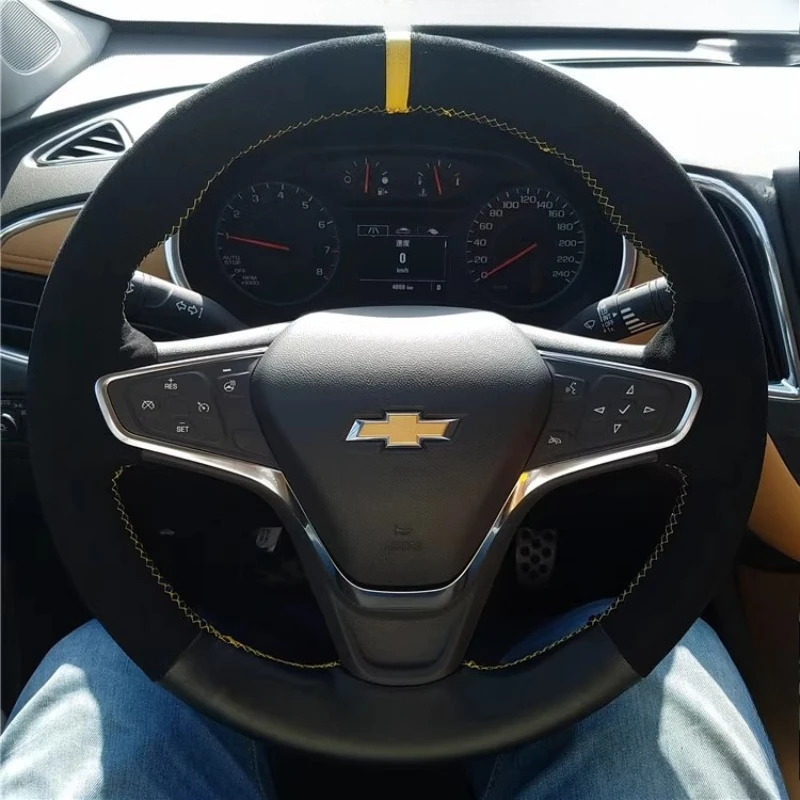 

Для Chevrolet Malibu XL 2015-2019 Equinox Opel Ampera-E 2017-2019 чехол на руль из натуральной кожи и замши с ручной прошивкой