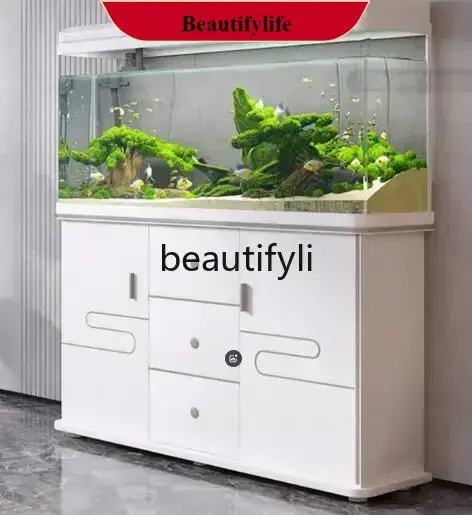 Small and medium-sized fish tank aquarium living room floor-to-ceiling household large lazy ecological water-free glass A
