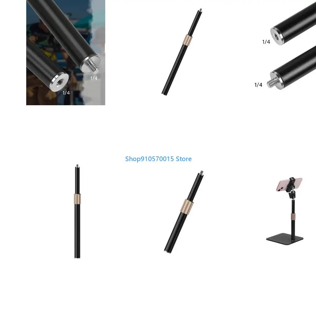 B95C Extendable Metal Camera Rod 1/4 Female To Male Thread Connector For Tripod Monopod Selfie Adjustable Length