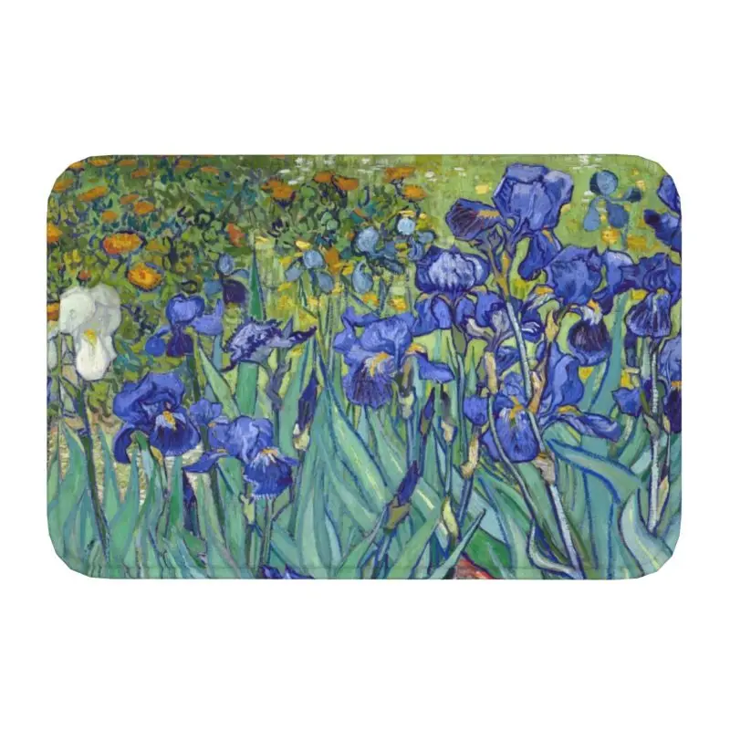 Personalized Irises By Vincent Van Gogh Doormat Mat Anti-Slip Art Flowers Painting Kitchen Bathroom Balcony Rug Carpet 40*60cm