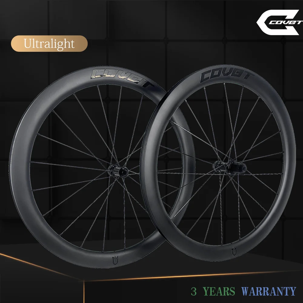 Ultralight 700C Carbon Road Wheelset 40/50/65mm Deep Section 28mm Width Disc Brake 4-Pawls Ratchet Hub for Road Racing
