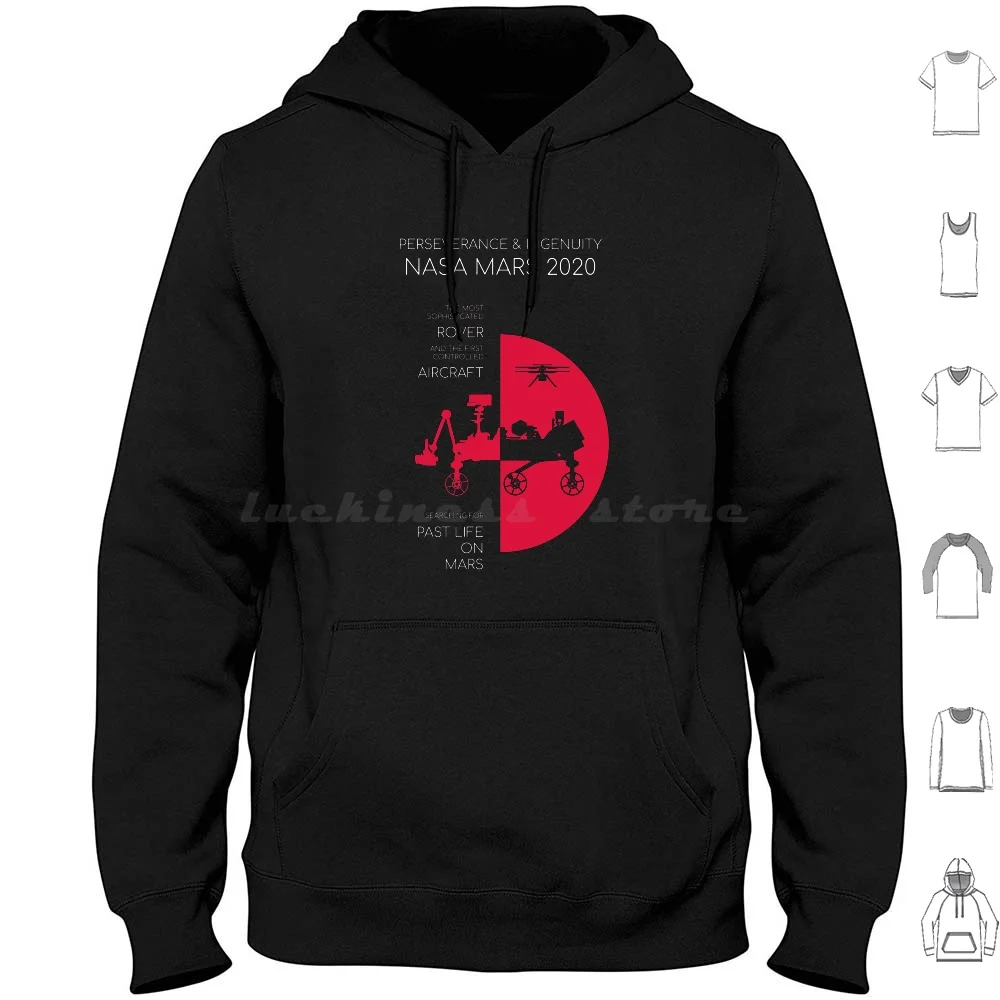 Perseverancia e Ingenio. Sudaderas con capucha de manga larga Rover Vintage Mars2020 Exploration Rocket Bgalaxy Rapaz Bluegalaxy 2020