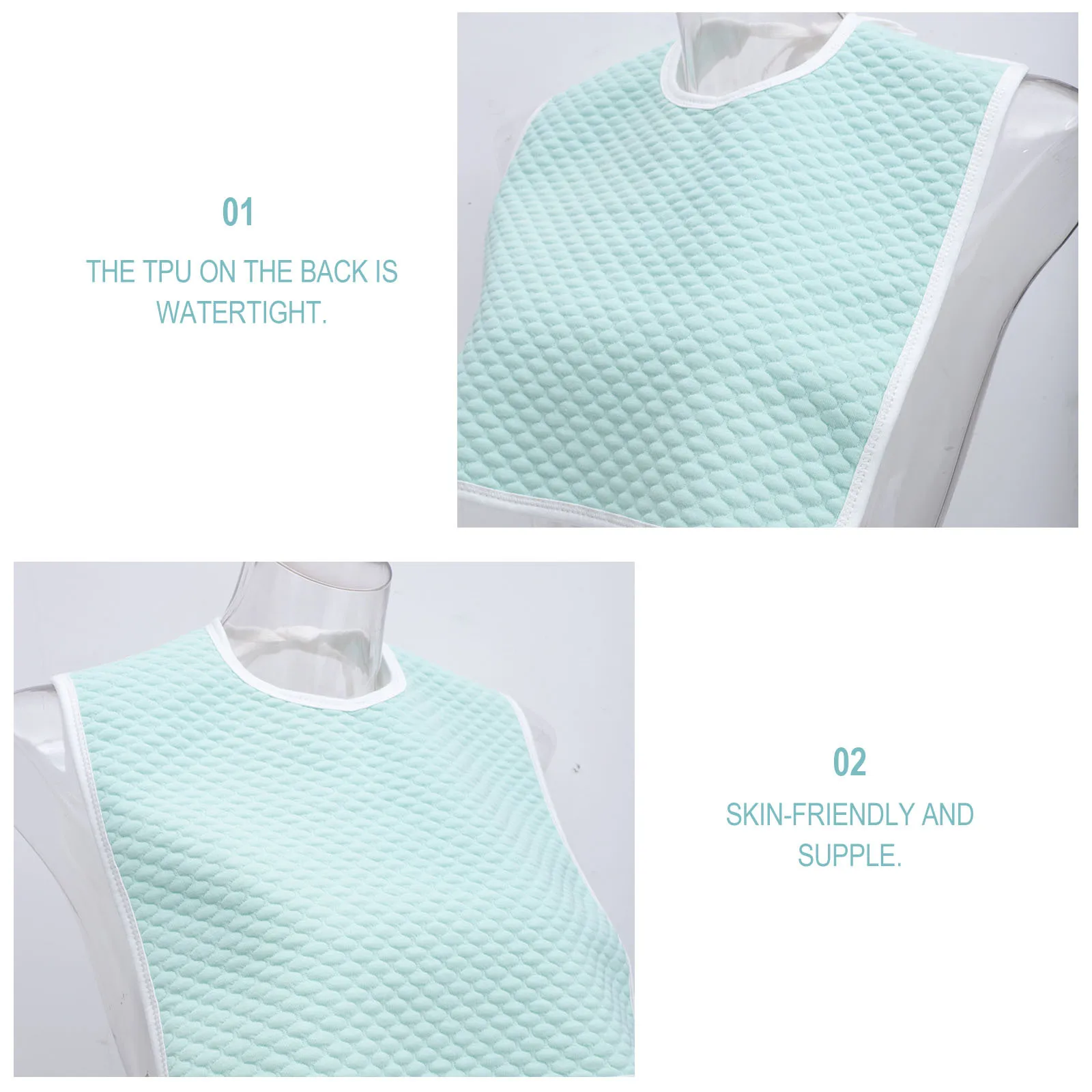 2 Stuks Liefde Hart Katoen Ouderen Slabbetjes Draagbare Waterdichte Voeden Lunch Handdoeken Gemakkelijk Gebruik Huidvriendelijke Comfortabele Verpleging Materialen