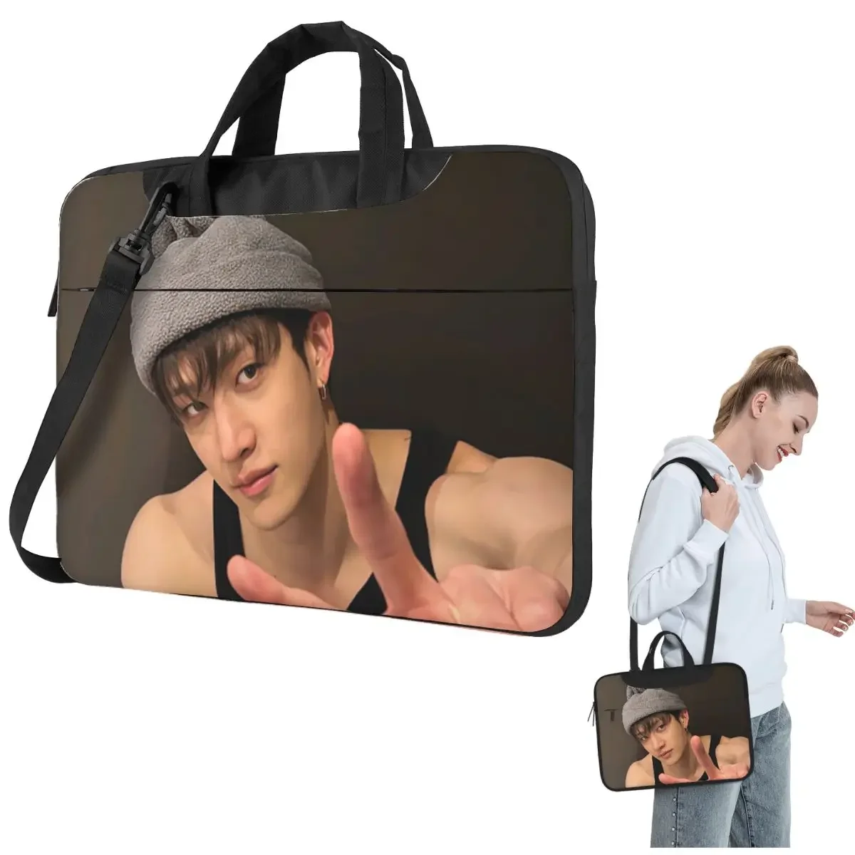 Bang Chan Umhängetasche für Laptops, Computertasche, 13, 14, 15,6 Zoll, Notebook-Tasche für MacBook Pro