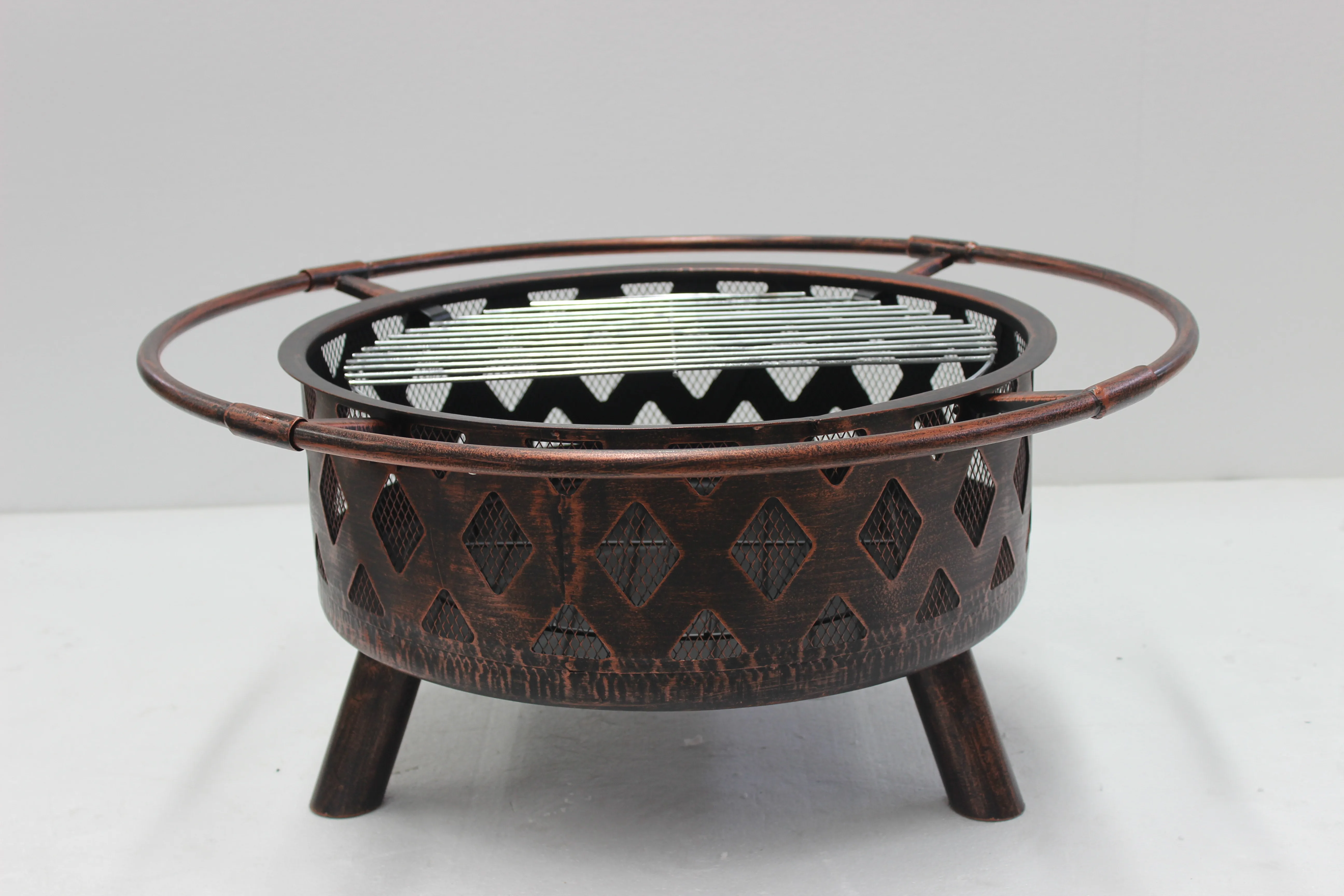 Round Large Bonfire Wood Burning Backyard Outdoor Firepit Fireplace Oven Stove Warmer