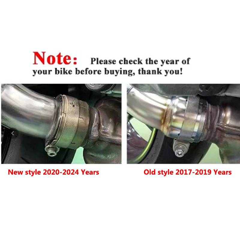 Motorcycle Exhaust Escape System Mid Link Titanium Alloy Pipe For Kawasaki Z900 Z900RS Ninja900 2017 - 2022 Carbon Fiber Muffler