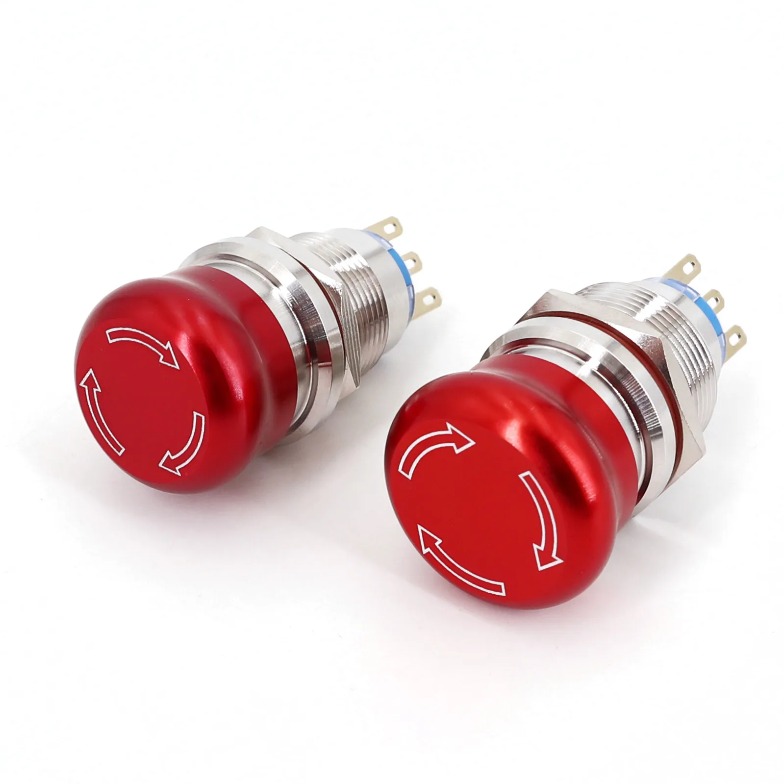 

19 мм 22 мм из нержавеющей стали 3-контактный водонепроницаемый 1НО 1НЗ SPDT грибовидный кнопочный переключатель аварийной остановки