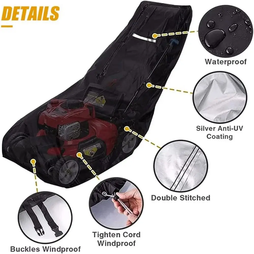 Waterproof Lawn Mower Cover Rainproof UV Protector Protective Cover Protective Sleeve Universal Size Garden Mower Cover