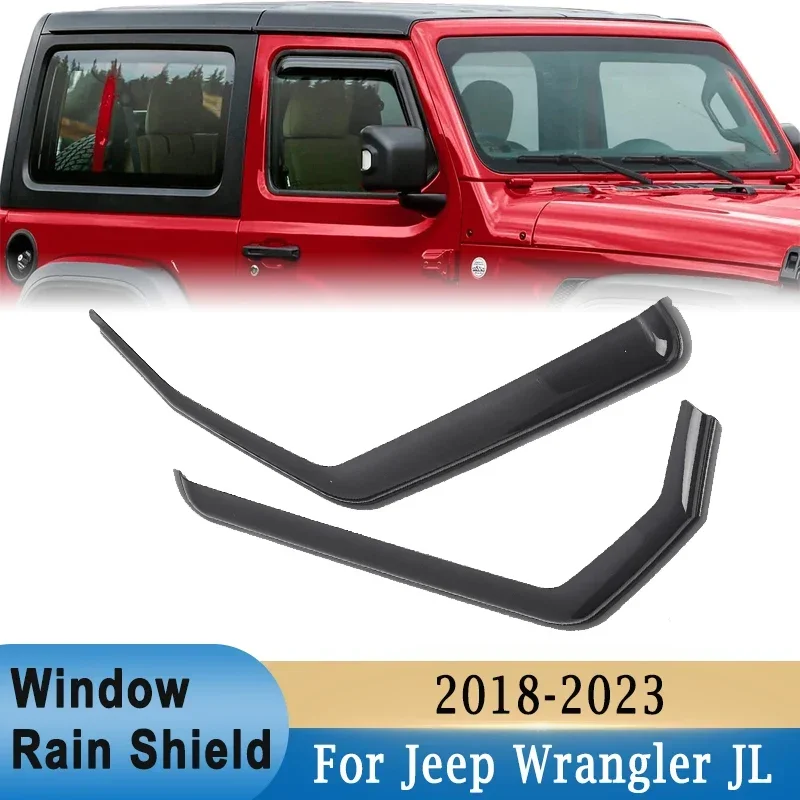 

Side Window Glass Deflector For Jeep Wrangler JL 2018-2023 / Jeep Gladiator 2020-2023 Weather Shield Window Visor Sun Rain Guard