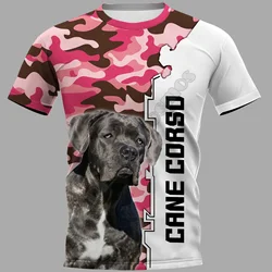 Camiseta con estampado 3D de PLstar Cosmos Cane Corso para hombre y mujer, ropa de calle Harajuku, camisetas divertidas de animales, manga corta