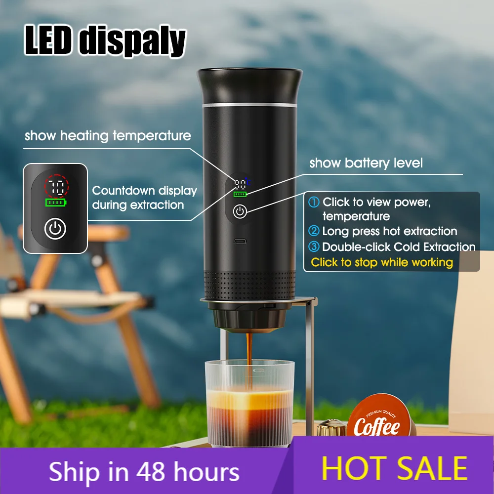

POWER LEAPPortable Espresso Machine 12V Electric Small Travel Espresso Machine - Self-heating