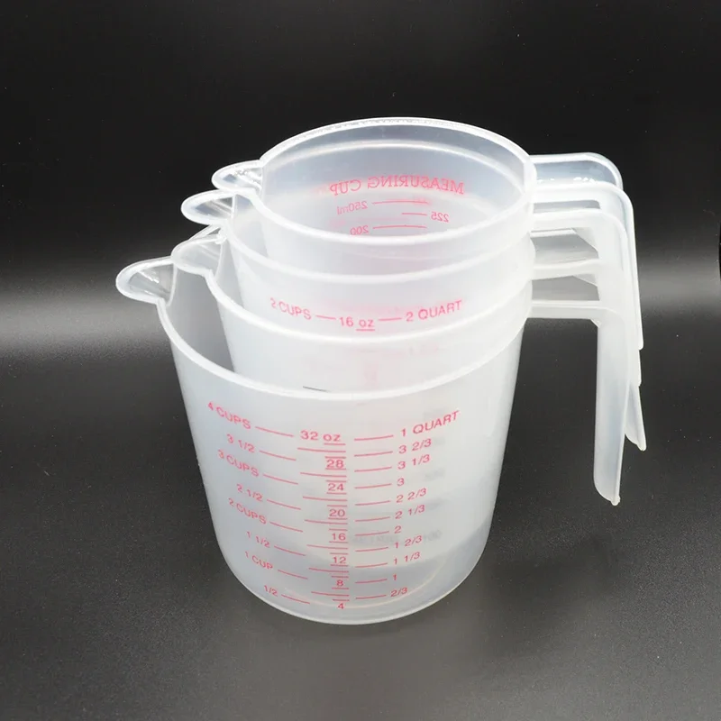 Plastic Transparent Measuring Cup 250/500/1000ml Jug Pour Spout Surface Kitchen Supplies Accessories for Caking Baking Tools