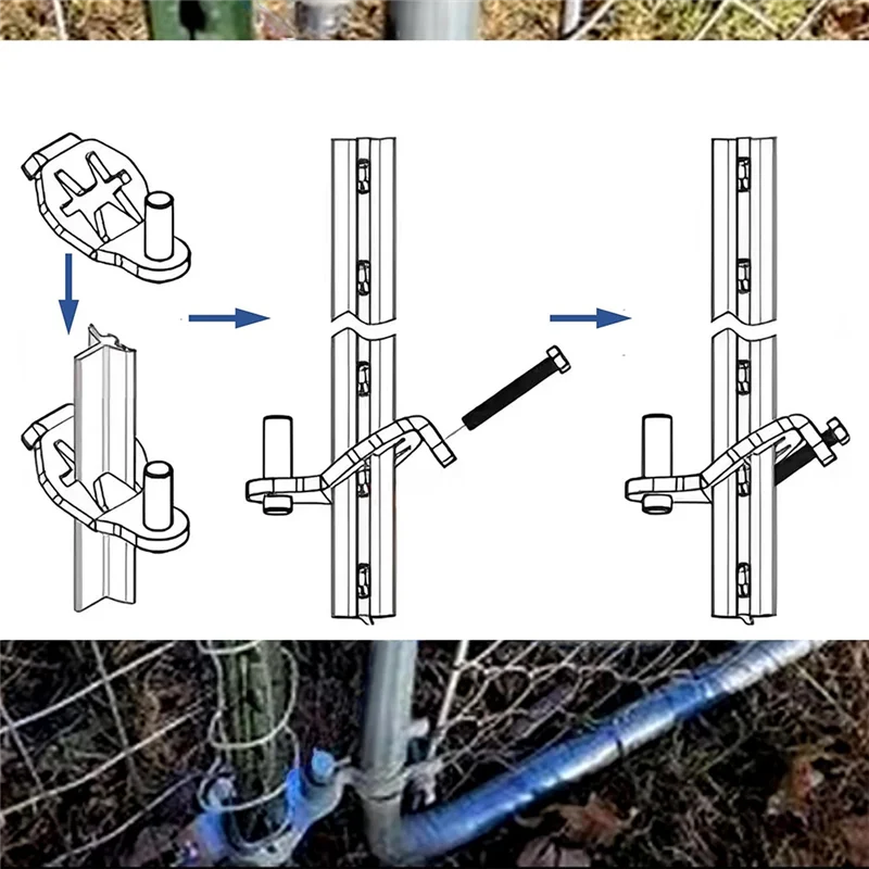 

B17B T-Post Gate Hinge Pins, 5/8 Inch, 2 Pack, Metal Fence Gate Hangers For Farm And Garden