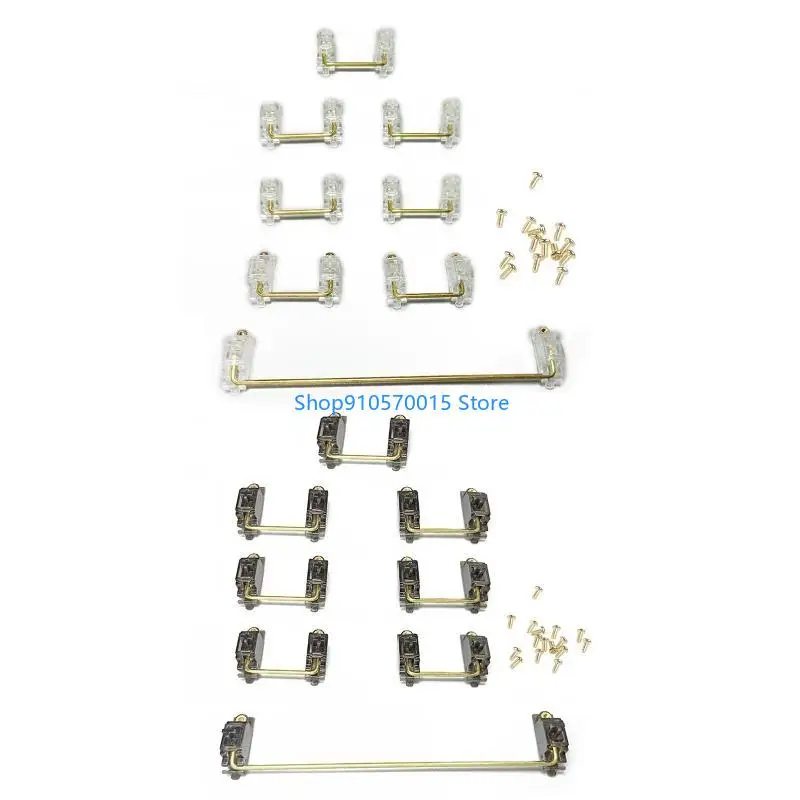 B95C Transparent Black Gold Plated PCB Screw-in V2 Stabilizer for Mechanical Keyboard