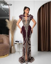 Dubai Vintage Beaded Prom Dresses Mermaid Formal Occasion Dresses Women Celebrity Dresses Evening Gowns Coutures Vestido Fiesta