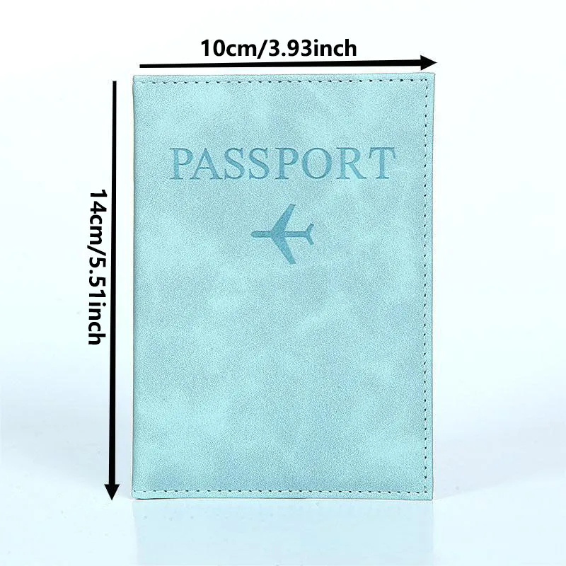 Travel Document Bag Passport Protective Case Simple Couple Protective Holder PU Airplane Map Travel Passport Cover