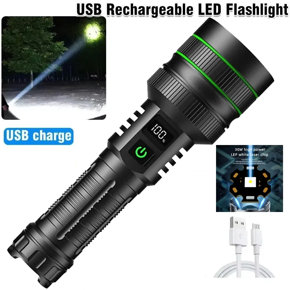 

1000000LM Ultra Powerful Flashlight Zoom 5000M Long Range Torch High Power Led Flashlights Rechargeable Strong Tactical Lantern