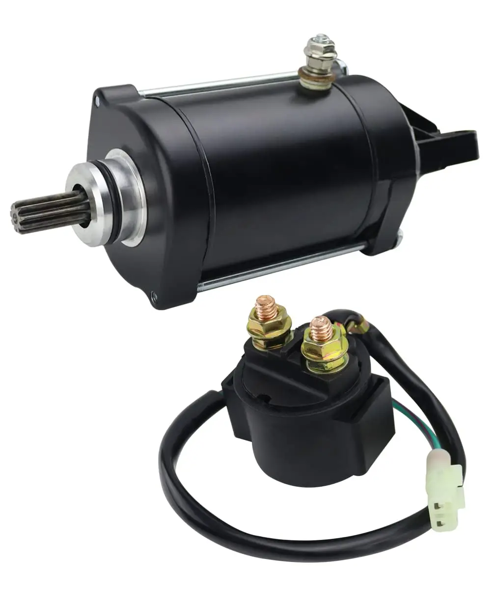 Starter Motor & Relay Engine Set For Honda ATV Rincon 650 680cc Pioneer 700 2003-2016 OEM:31200-HN8-003 31200-HN8-000 18667