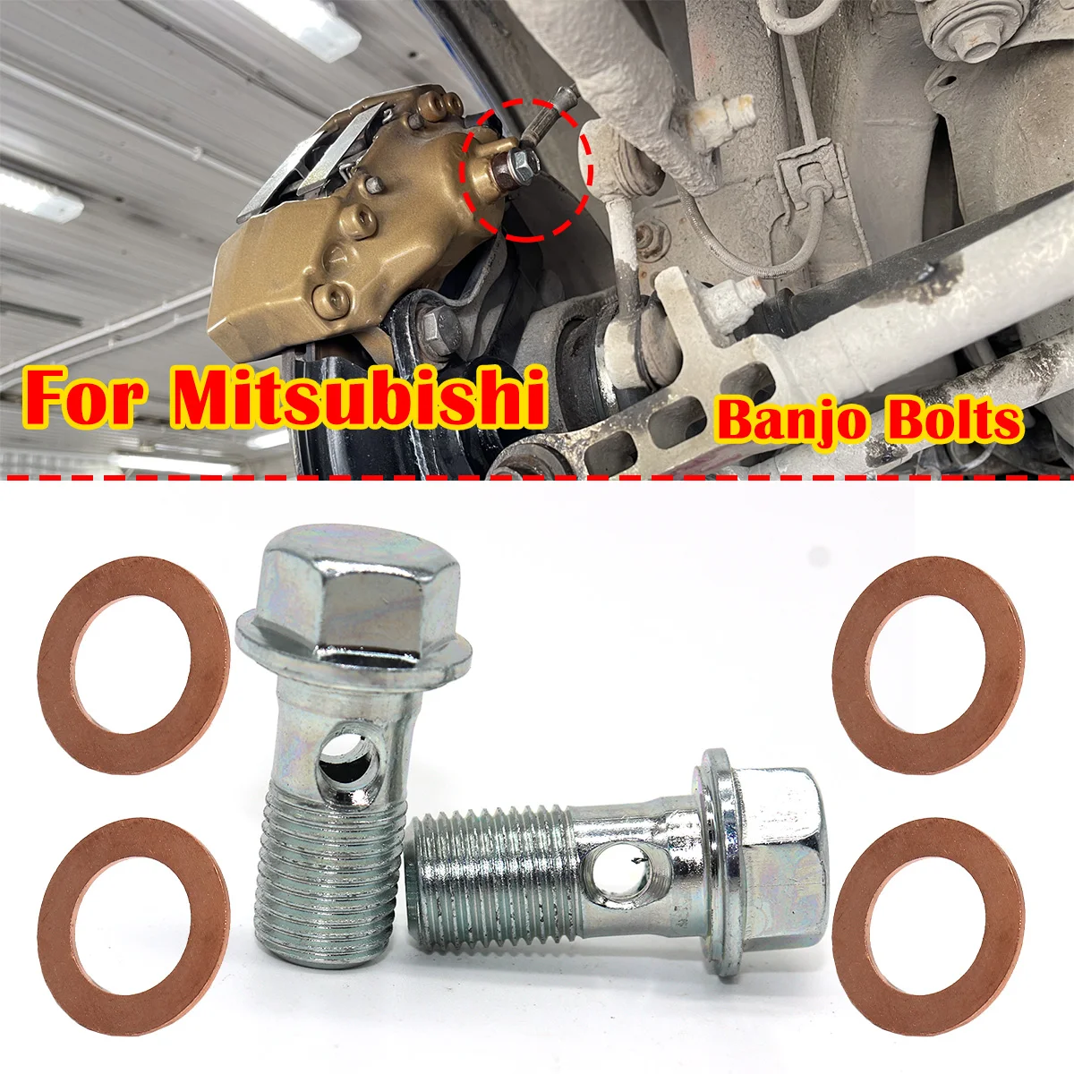 

Caliper Hose Lines Banjo Fittings Bolts For Mitsubishi Outlander MK3 MK2 L200 FTO Copper Sealing Crush Washers Repair Fix Kit