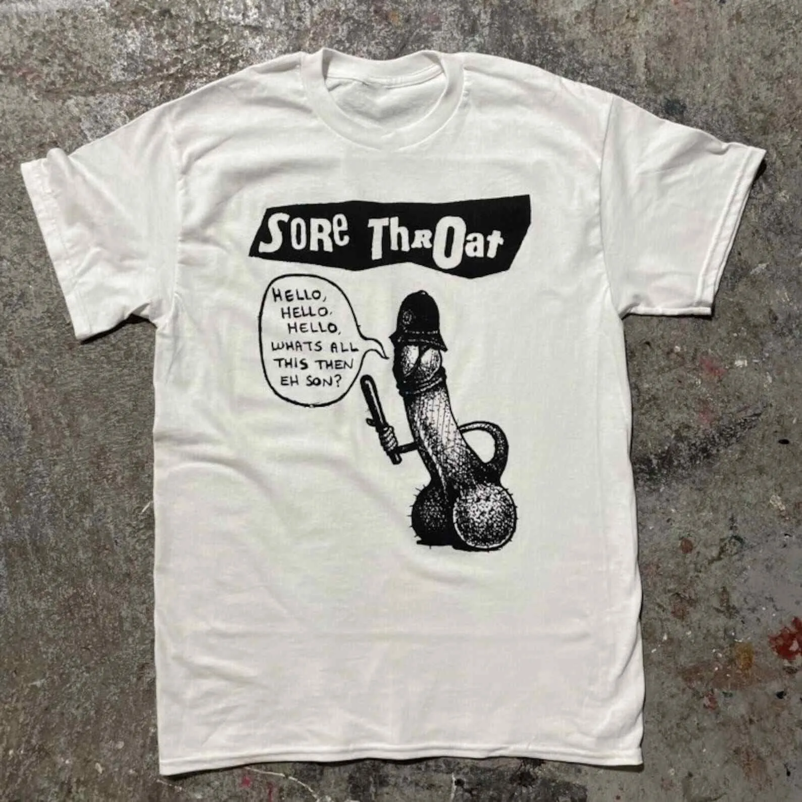 Neue beliebte Hals schmerzen weiß T-Shirt Baumwolle in voller Größe S-5XL zh336