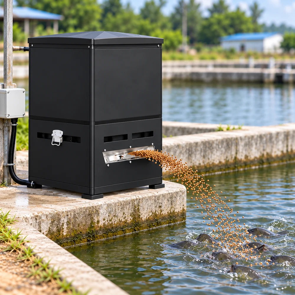 Pond Feeding Machine Remote Control Reduce Labor Costs Precise Feeding  Automatic Fish Feeder
