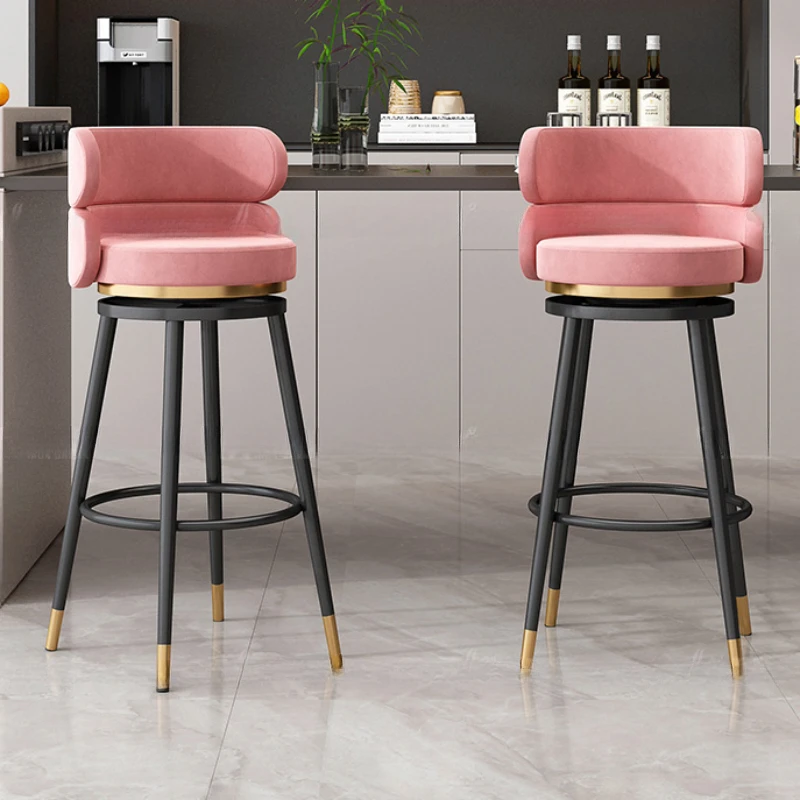 Modern Home Bar Chair com encosto, Banquinho de cozinha, Cadeiras de barbearia, Cadeiras de salão, Leve, Luxo, Design de beleza, Nórdico