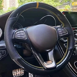 Customization Car Steering Wheel Cover Hand Sewing Genuine Carbon Fiber Leather For Mercedes Benz W176 W246 W205 C117 C218 X218