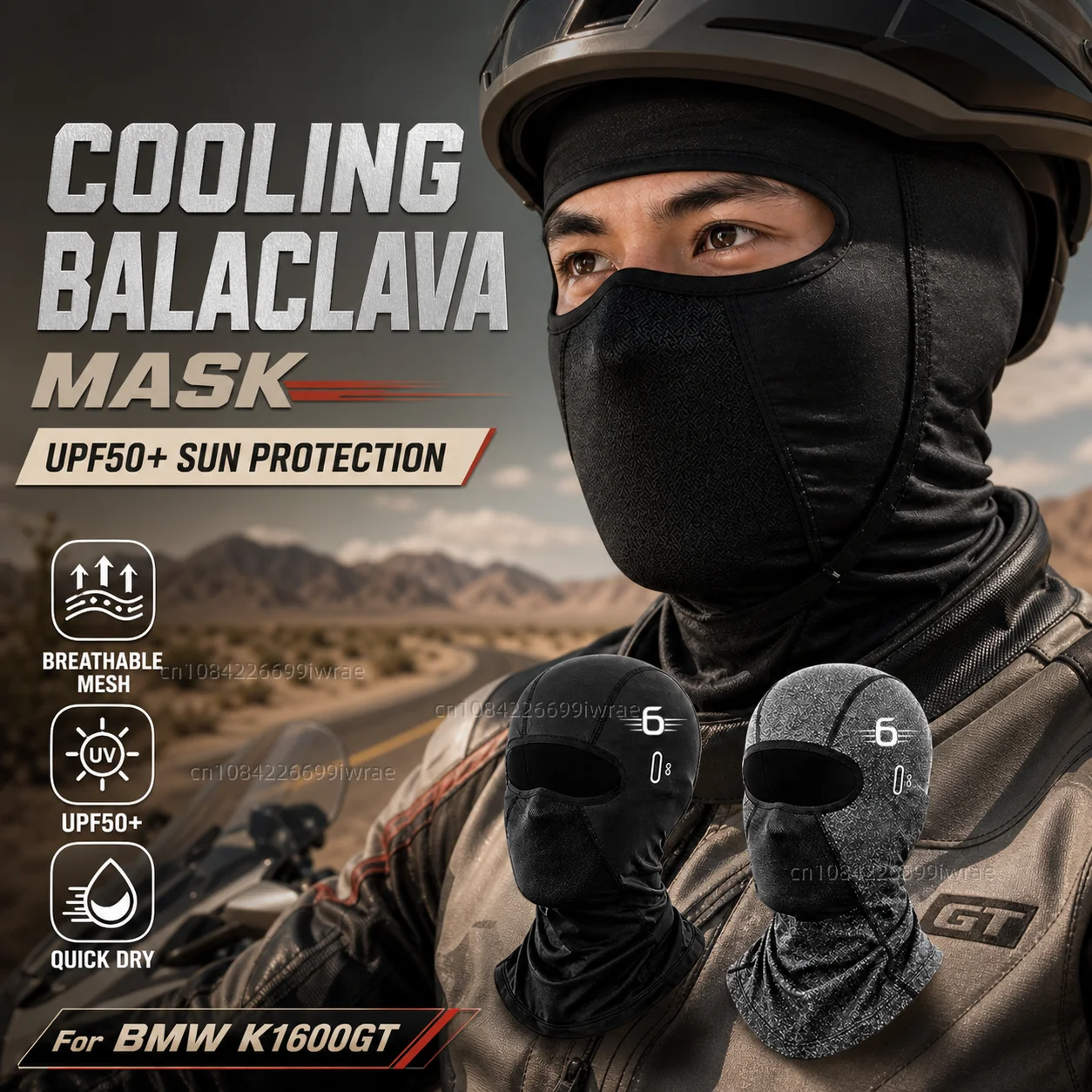 Cooling Motorcycle Balaclava Mask UPF50+ UV Protection Breathable Face Cover Summer For K 1600 Gt Gtl Exclusive K160