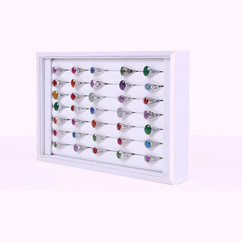 Velvet Jewelry Display Tray Exquisite Jewellery Holder Portable Ring Earrings Organizer Storage Box Organizator Trays