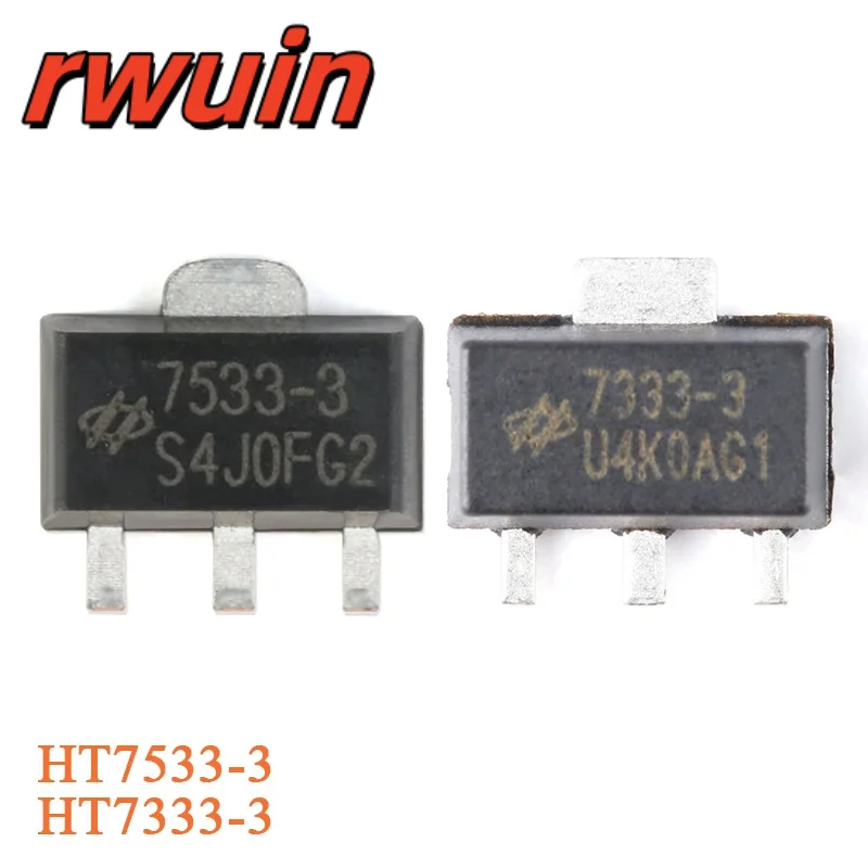 10Pcs HT7533-3 SOT-89 HT7333-3 7533-3 S4J0FG2 3.3V/100mA Low Dropout Linear Voltage Regulator LDO Chip