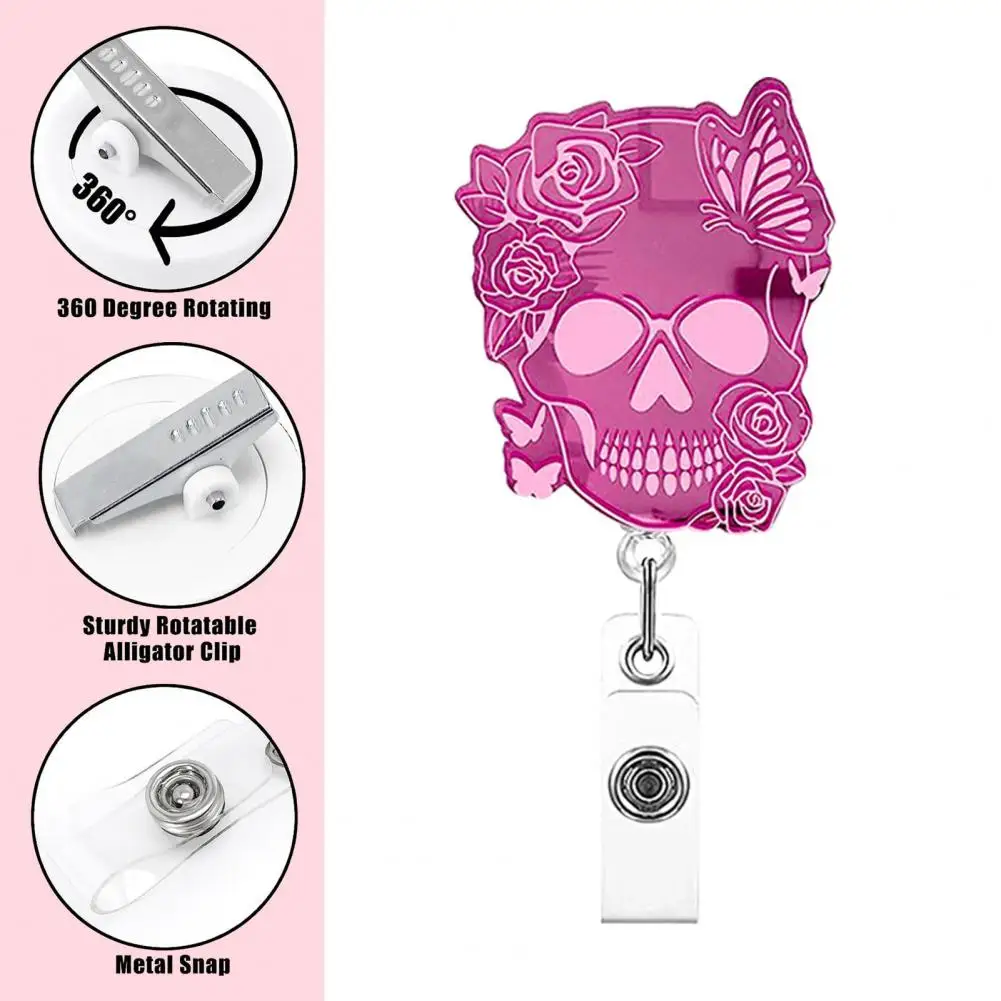 Soporte de insignia con cordón retráctil, cordón retráctil, pantalla de tarjeta de identificación sin esfuerzo, insignia única para oficina