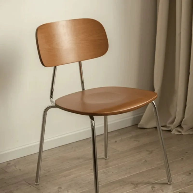 Antique Coffee Shop Solid Wood Dining Chair Backrest Leisure Chair Scandinavian Milk Tea Shop Simple Restaurant Iron Chairs view 2