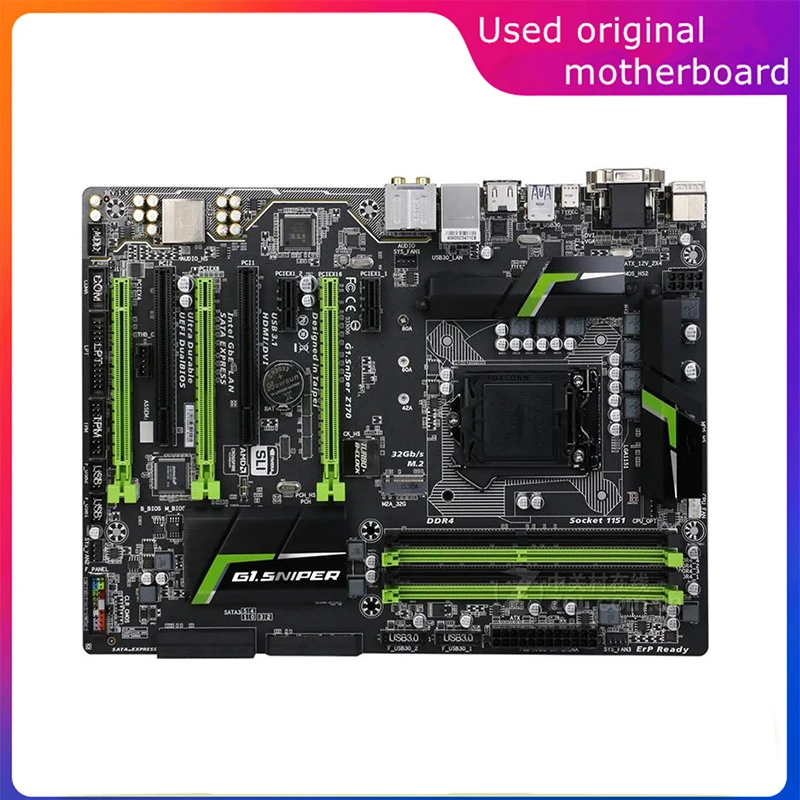 Used LGA 1151 For Intel Z170 G1.Sniper Z170 Computer USB3.0 SATA3 Motherboard DDR4 64G Desktop Mainboard