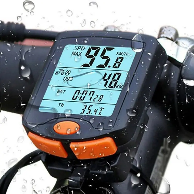 A99I-Bicycle Computer Wired Bike Speedometer Digital Multifunction Motion Sensor Speed Counter Bicycle Stopwatch