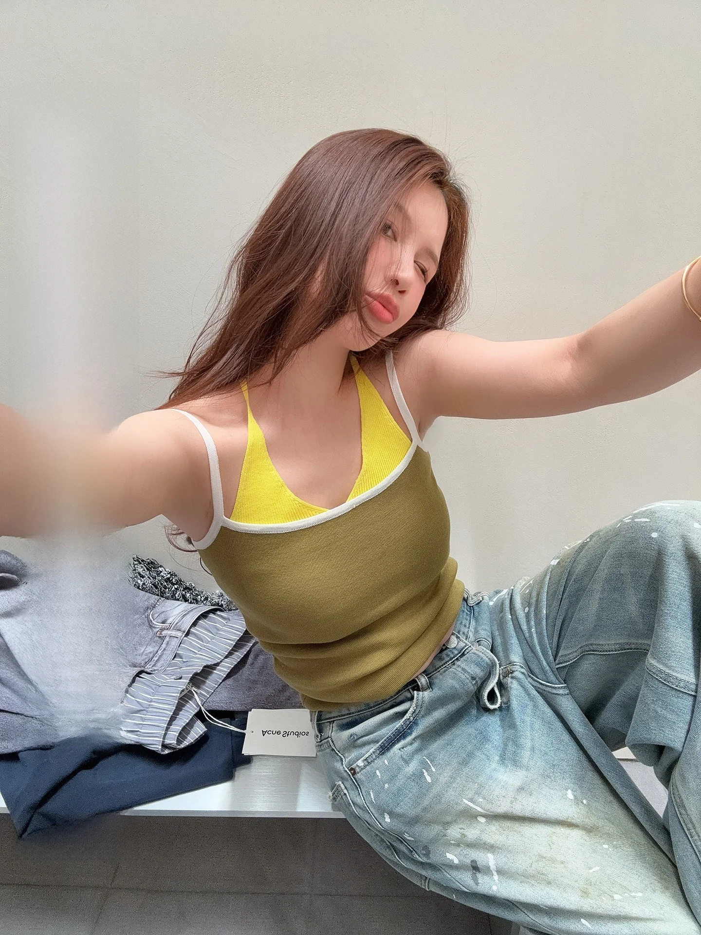 

Summer Sensation Color Blo Vest Top Sexy Spicy Girl Layering Strapl Svel Crop Top Trendy Streetwear for Young Women