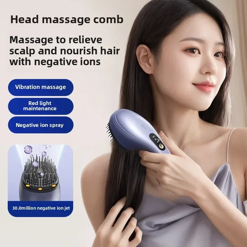 New Scalp Head Electric Massage Comb Wireless Vibration Massager Hair Therapy Red Light Meridian Electric Massage Instrument