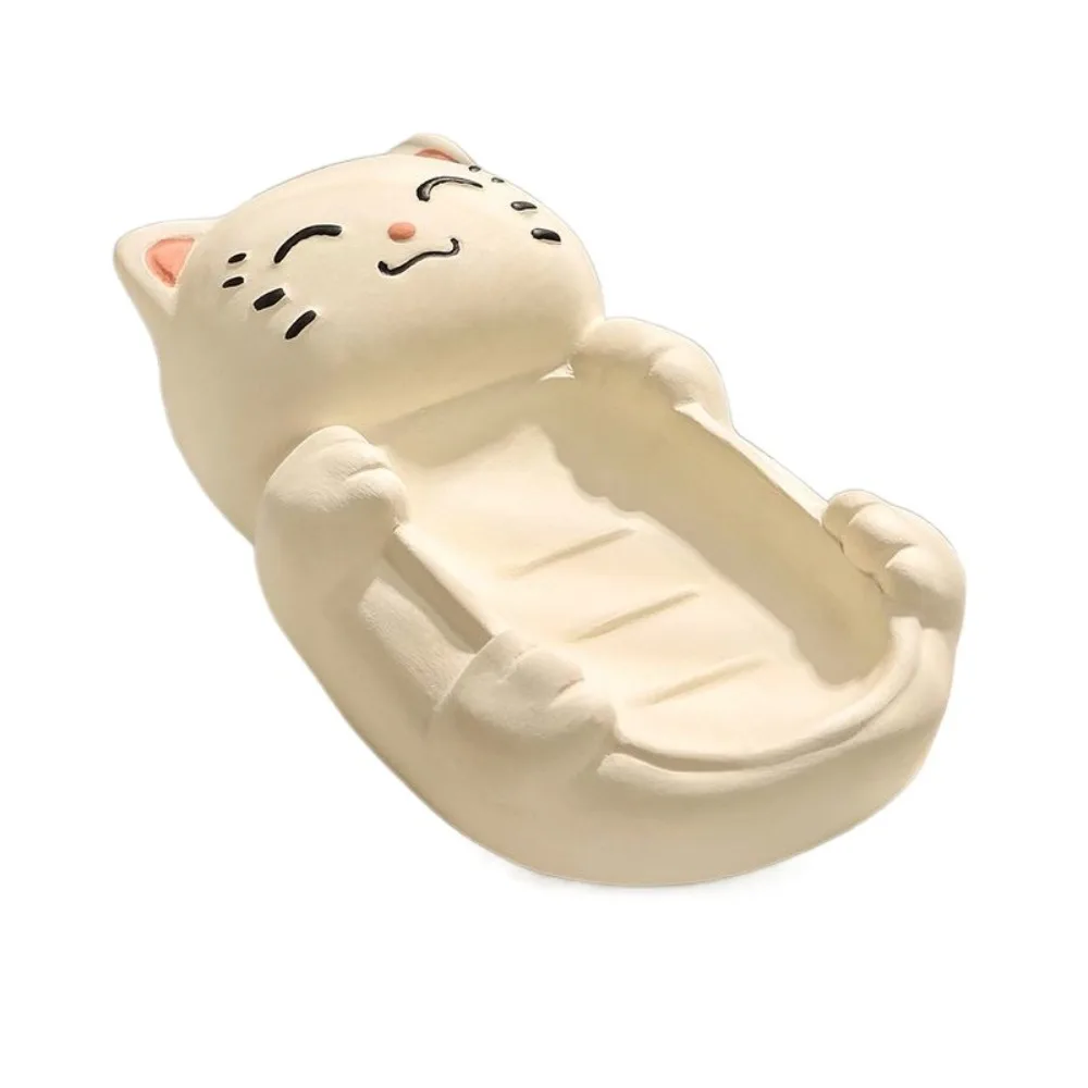 

Мыльница для раковины, мультяшная керамическая мыльница, водонепроницаемая нескользящая мыльница, легкая роскошная нежная сливная мыльница для кухни