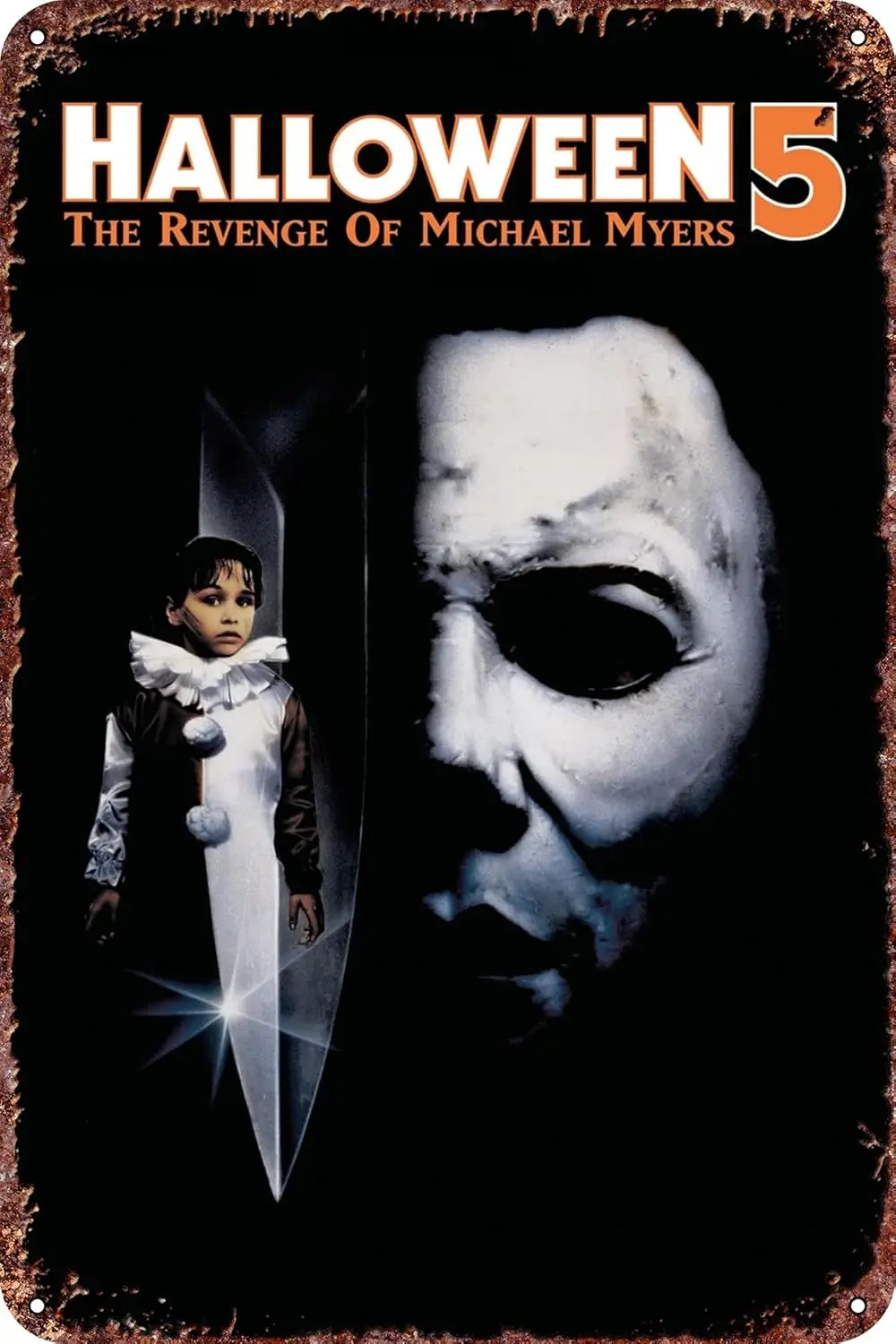 Halloween 5: The Revenge of Michael Myers Vintage Metal Tin Sign Movie Poster Wall Art Decor 8x12 Inch for Home Cafes Office Sto