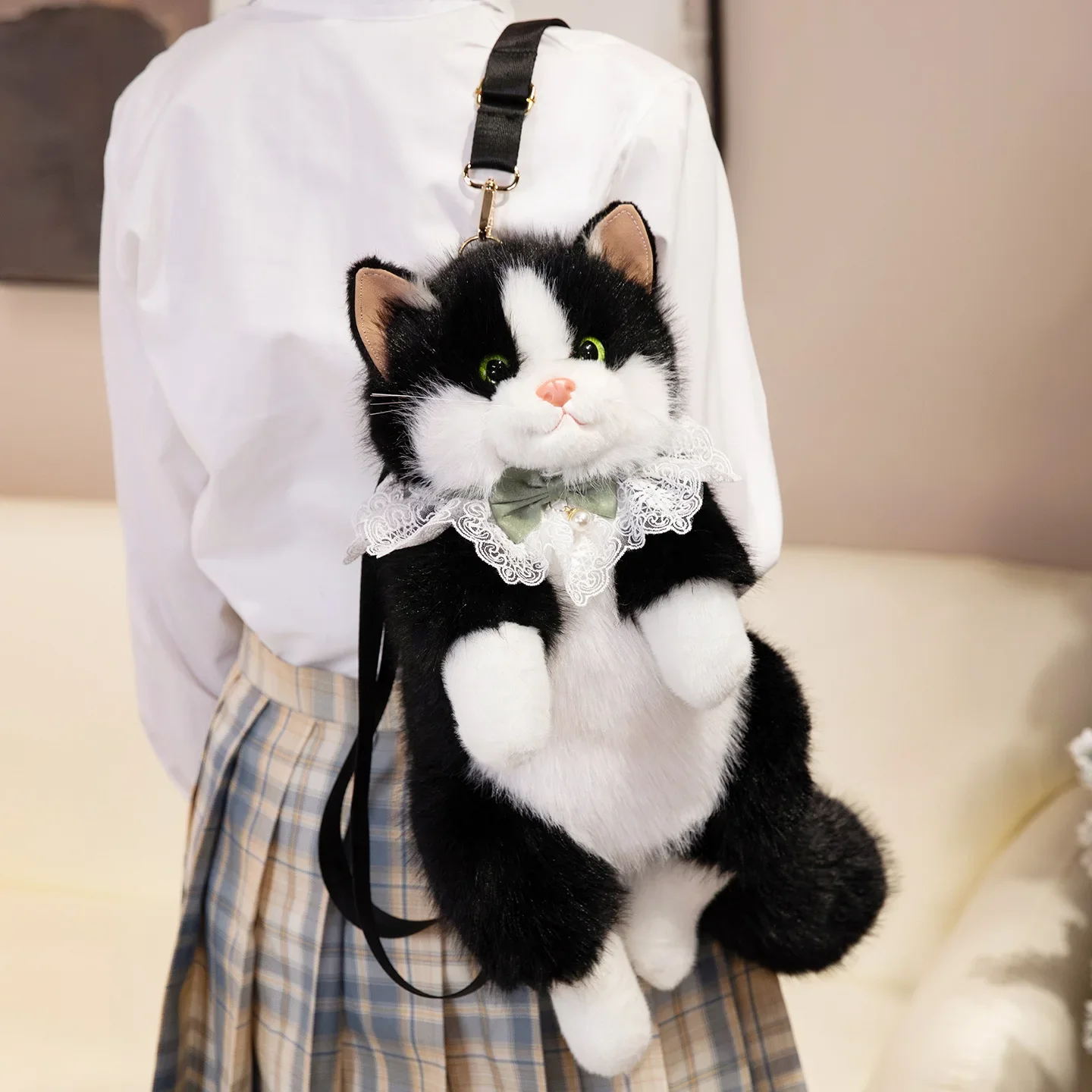 Simulierte Puppe Katze Rucksack Puppe süße Katze Rucksack Plüschtier Tochter Geburtstagsgeschenk m