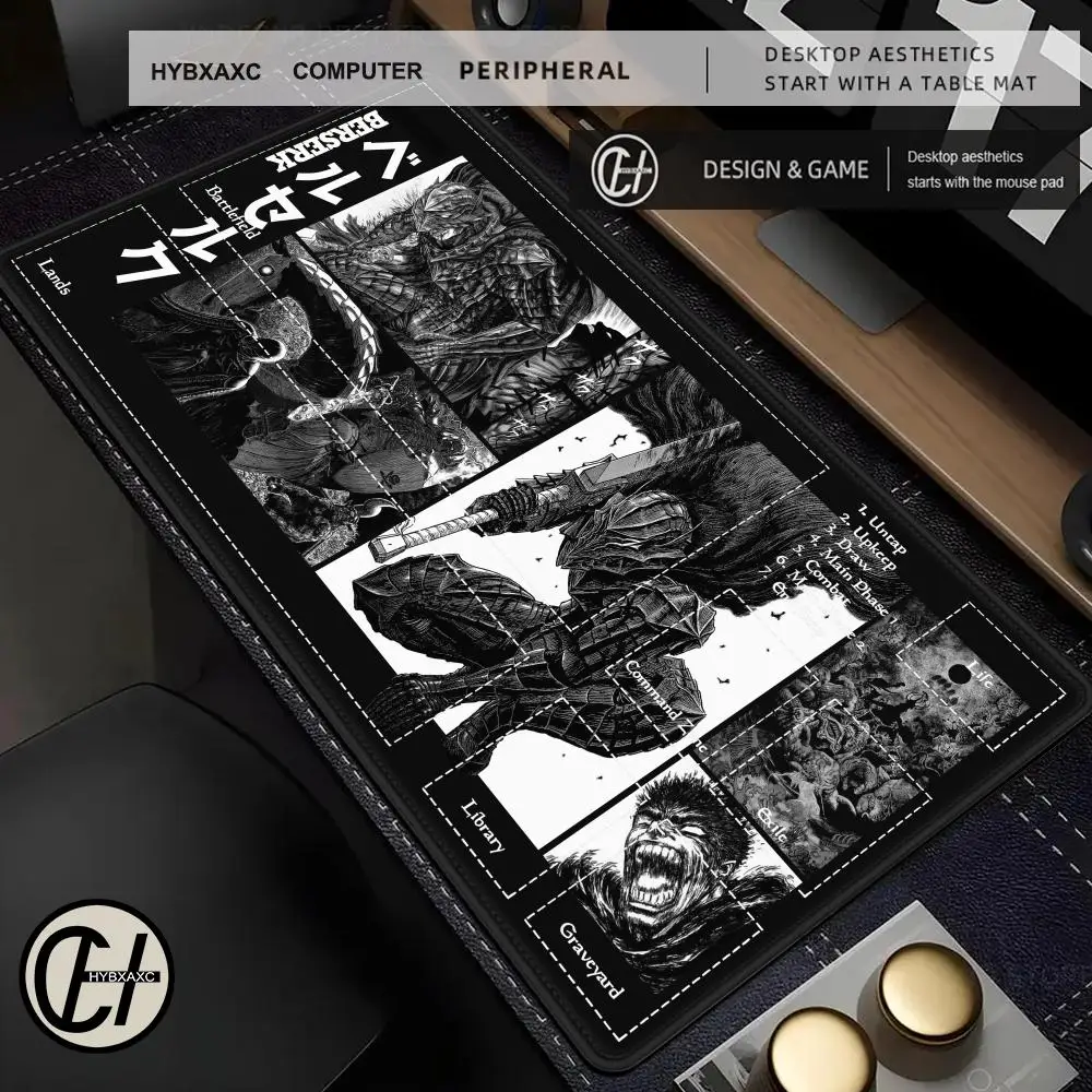 Furious Warrior Mouse Pad Card Mat Large Computer Office Mousepad XXL Anti-slip HD for MTG DTCG CCG RPG Trading Card Table Mats