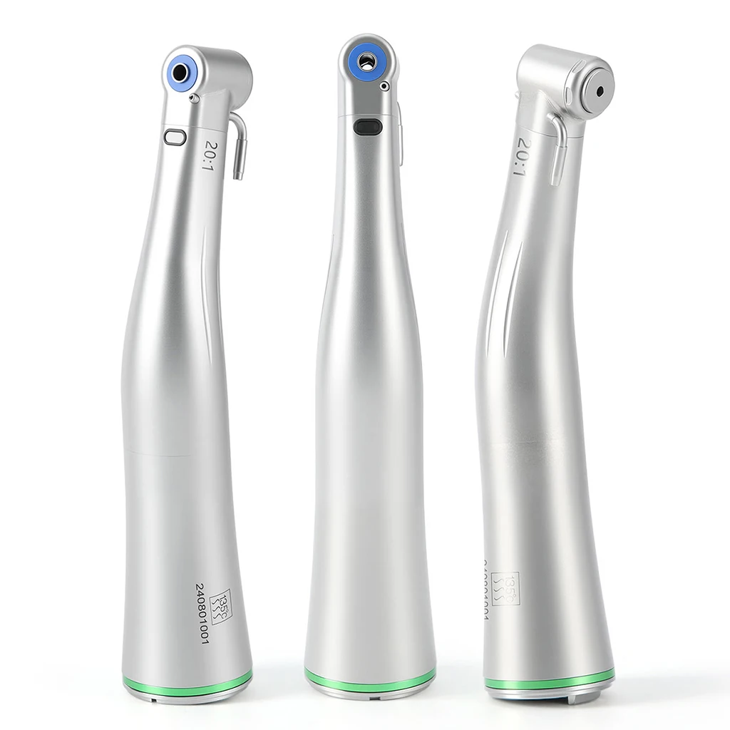 AZDENT Dental 1:5/1:1/20:1 LED Fiber Optic Low Speed Handstück Interne Spray Contra Winkel Push Button Handstück Zahnmedizin Werkzeug – Detail 22