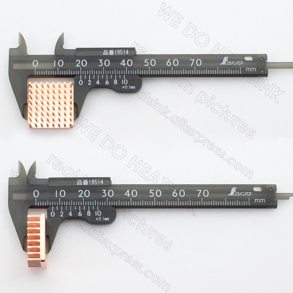 All Pure Copper Pin Fins Heatsink Cooler 20x20x7mm 25x25x7mm 30x20x7mm With Thermal Tape