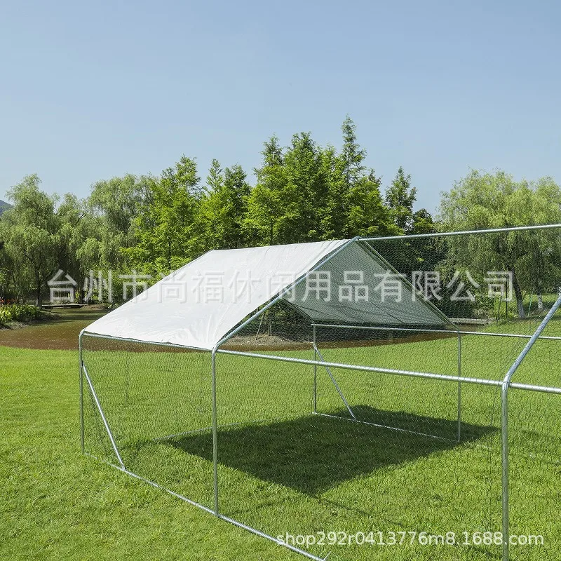 Outdoor galvanized chicken house, rain and sun protection, large free-range pet cage 6x3 meters waterproof chicken cage