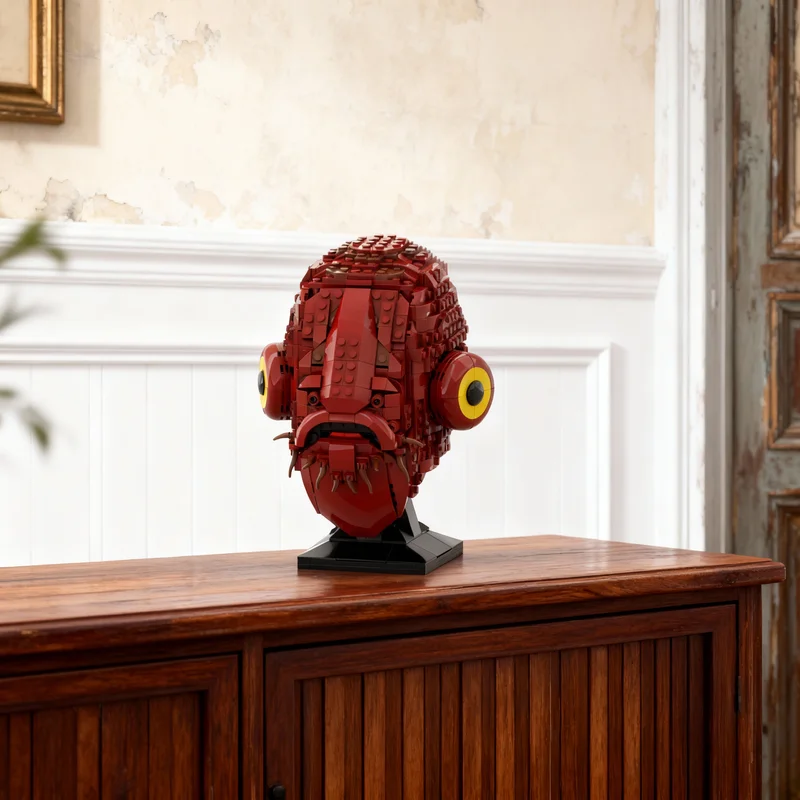 777pcs MOC Admiral Ackbar Head Helmet Collection Star Battle Model Building Blocks Bookshelf Decor, Home Decor Home Decor Gift