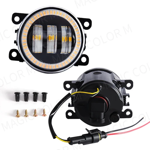 Imagen 2 del producto Luz antiniebla de ojo de Ángel para coche, lámpara de conducción DRL, lente LED, para Ford Focus, Fusion, Fiesta, Ranger, c-max, Transit, Tourneo, EcoSport Edge