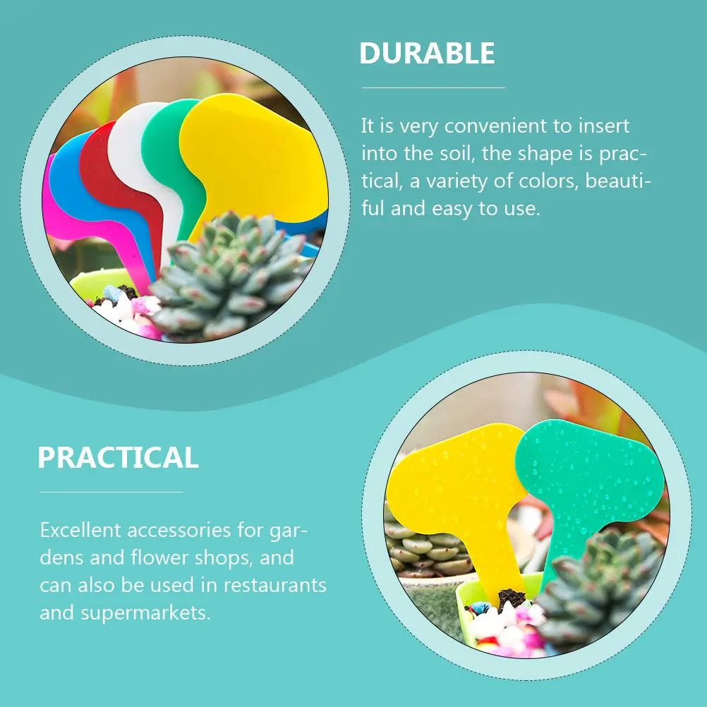 200Pcs T-Type Garden Plant Labels Modern Reusable Washable Colorful Ground Markers for Nursery Greenhouse Landscaping Flower