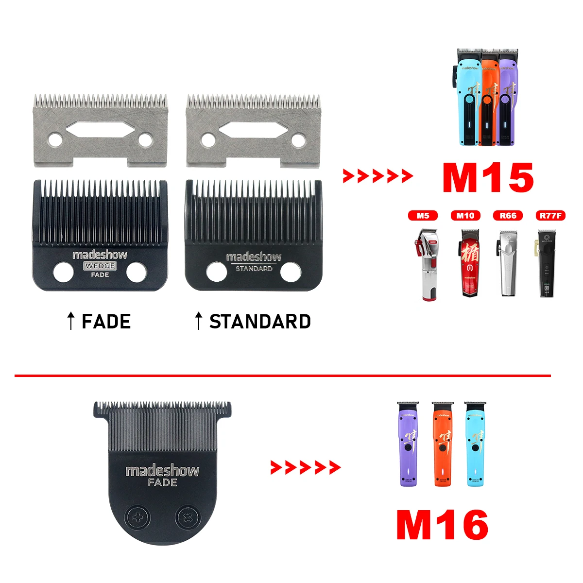 

Professional Barbershop Blade for MADESHOW M15/M16 Original Replacement Cutter Head for Men's Hair Clipper Repair Parts